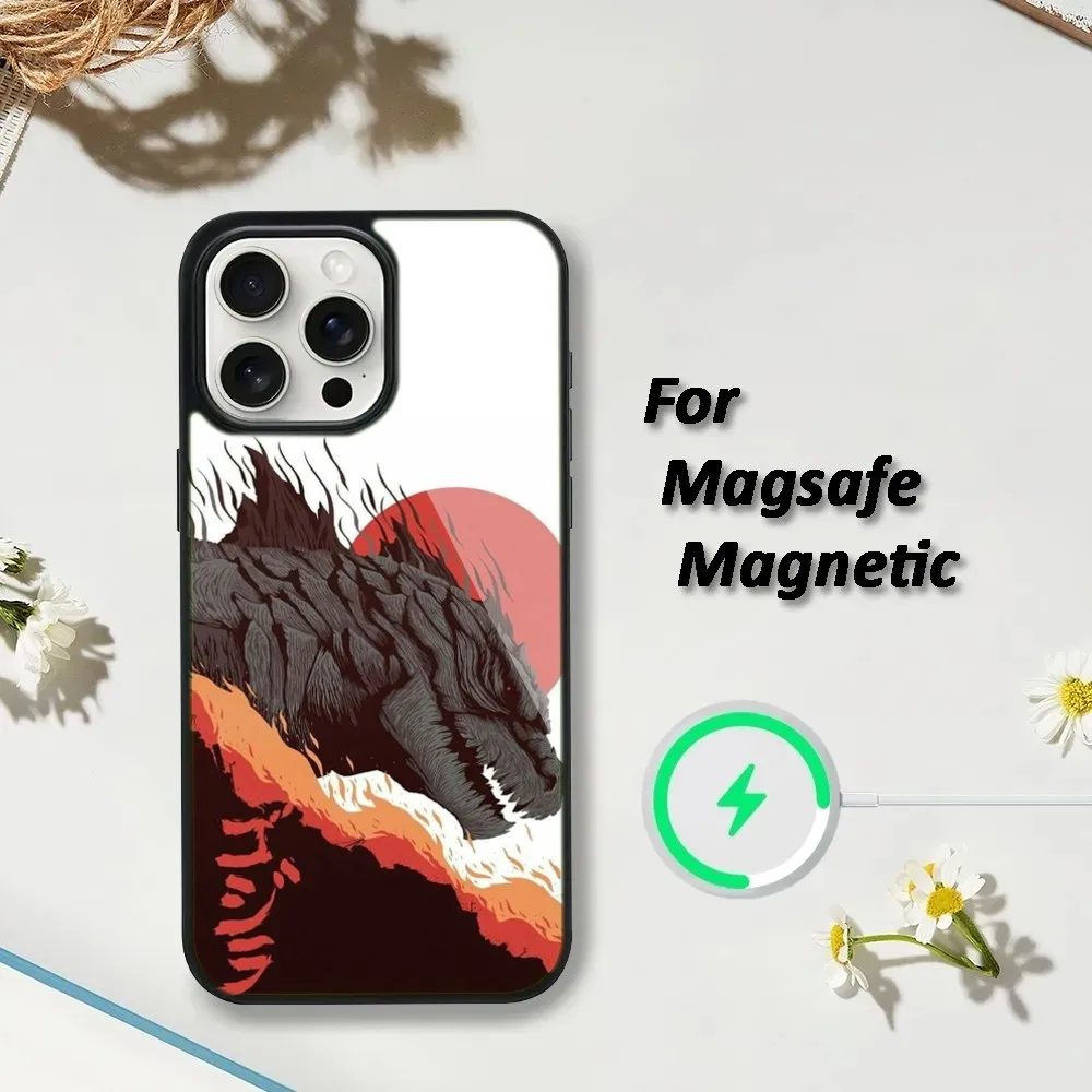 Фото Крутой чехол для телефона G-Godzillas Magsafe, чехол для телефона для iPhone 15,14,13,12,11 Pro Max Plus, чехлы с беспроводной зарядкой №3
