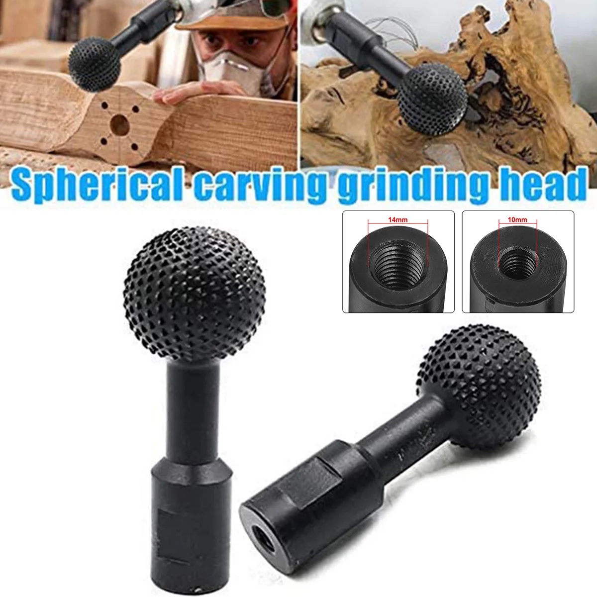 

Spherical Wooden Groove Carving Knife Polishing Head Angle Grinder Ball Gouge Rotary File Woodworking Polishing Milling Cutter