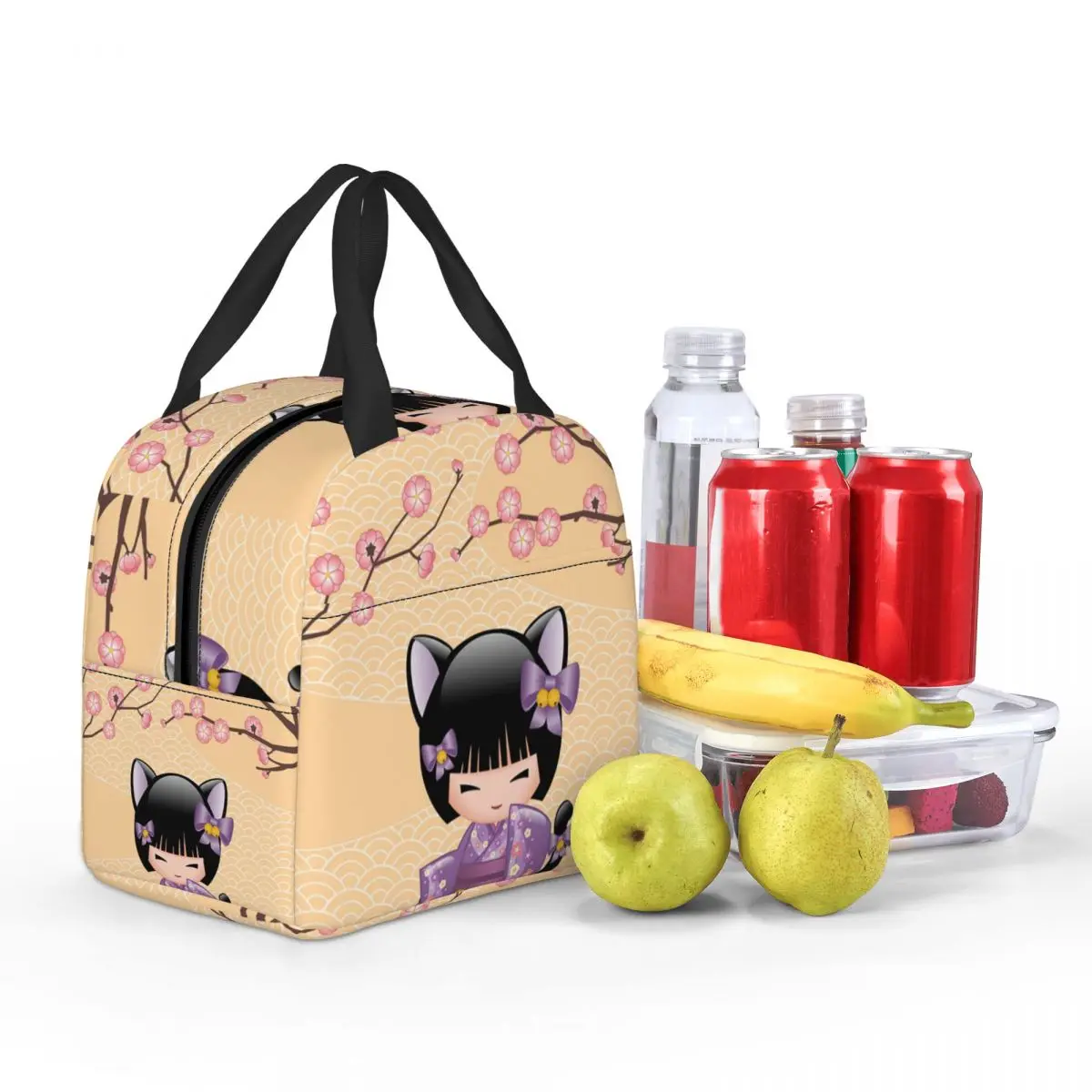 Пользовательские милые куклы Кокеши сумка для обеда мужские и женские