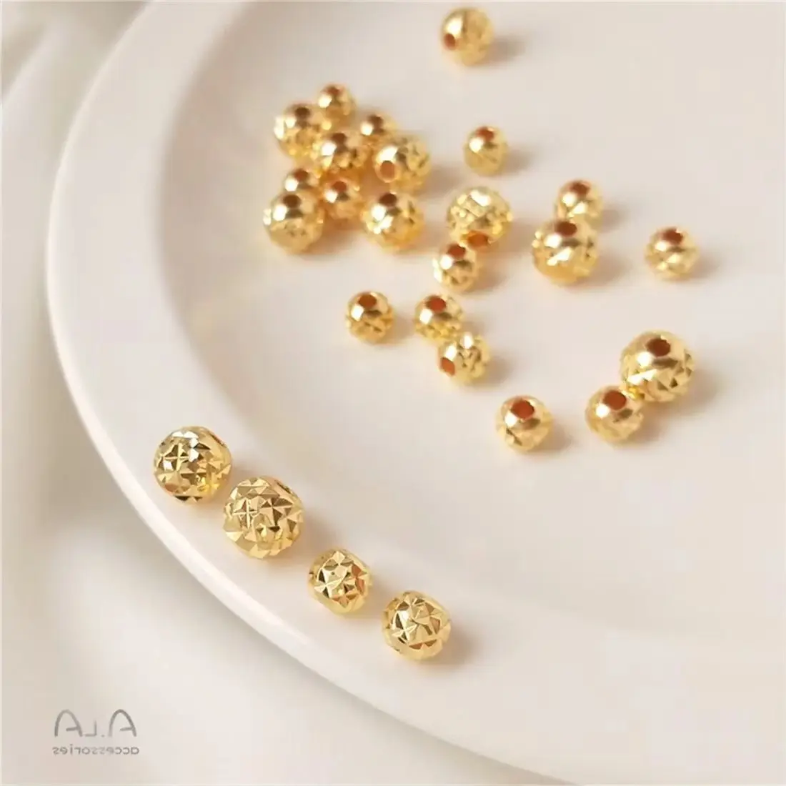 Позолоченные 14 К медные бусины из настоящего ананаса бриллиантовая огранка