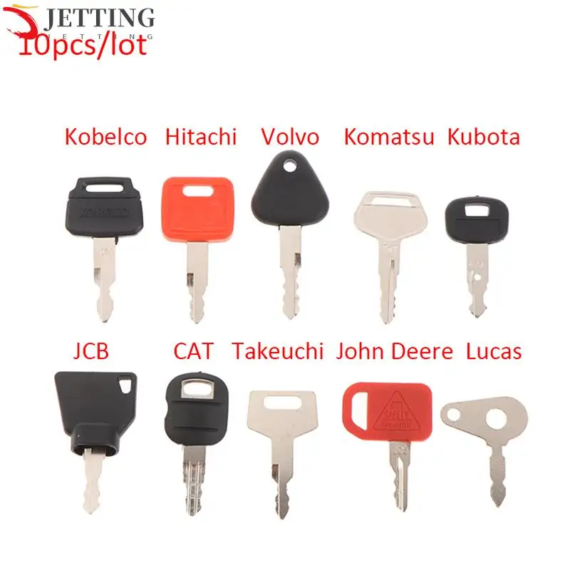 

Hot sale 10 Key Machinery Master Key Set For Kubota Komatsu Kobelco Machinery Digger