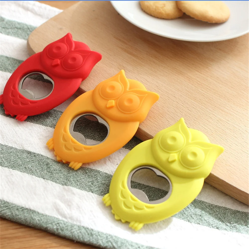 

Creative Silicone Magnetic Absorption Bottle Opener Refrigerator Bottle Opener Owl Silicone Bottle Opener Kitchen Supplies