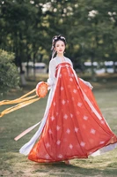 hanfu women chinese traditional embroidered princess dance dress oriental style tang dynasty ancient fairy folk dance costume