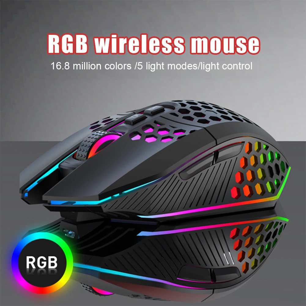 

1600DPI Gaming Mouse Rechargeable 2.4G Wireless Mouse 8 Keys Adjustable Ergonomic RGB Light Backlit Gamer Mouse For Laptop PC