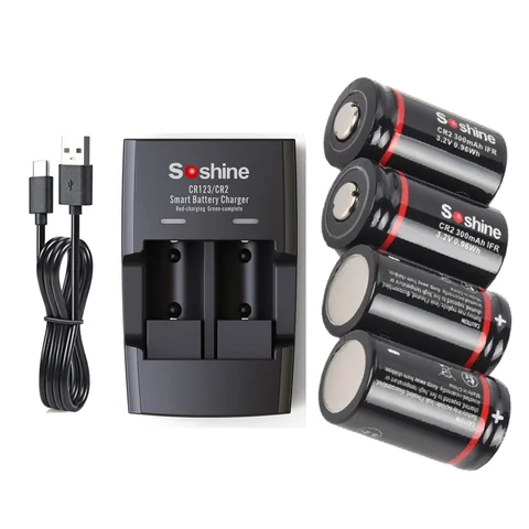 Soshine 3.2V 300mAh LiFePo4 перезаряжаемая батарея CR2
