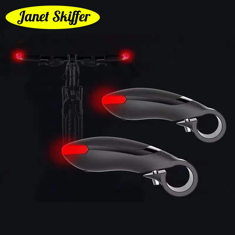 

LED Battery Bicycle Steering Handlebar Front Light Aluminum Alloy Material Rainproof Strong Endurance 3 Mode Safety Warning Lamp