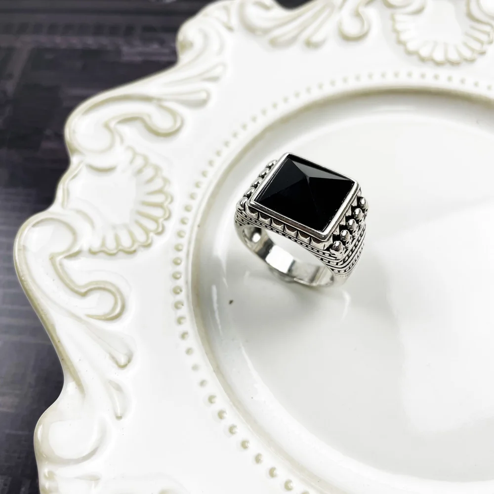 Мужское и женское кольцо из серебра 925 пробы с коричневым тигровым глазом черным