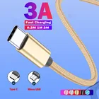 Нейлоновый кабель для быстрой зарядки, 210,2 м, 3 А, для Huawei P Smart 2019, Samsung S8