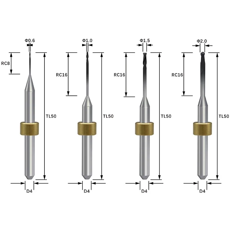 0 3 мм Roland/UP3D боры из ПММА стоматологическая лаборатория PEEK восковая фреза