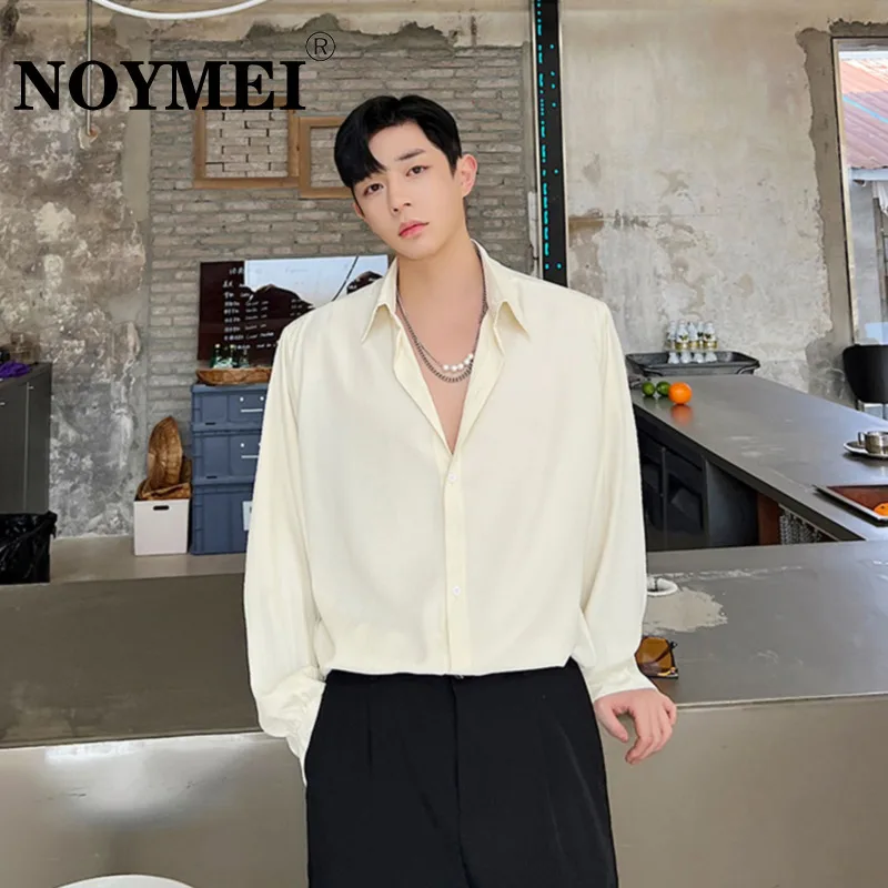 

NOYMEI Long Sleeve Shirt 2023 Summer Fashion Korean style niche all-match Stripe Loose causal single breasted lapel top WA1368