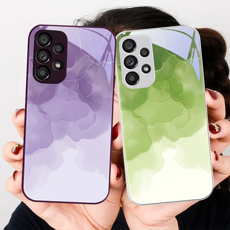 Чехол из закаленного стекла для Samsung Galaxy Note 10 Plus S20 S21 FE S23 Ultra S8 9 A70 72 73 50 51 52 53