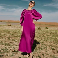 muslim fashion maxi dresses for women 2022 satin abaya dubai turkey islam clothing arabic indian kaftan djellaba femme marocaine