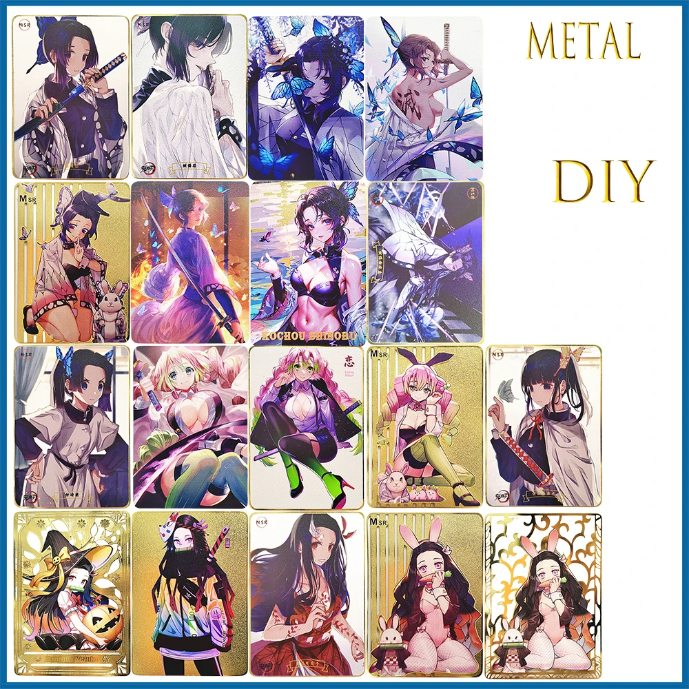 Аниме рассекающий демонов DIY ACG Kamado Nezuko Shinobu Сексуальная металлическая карточка