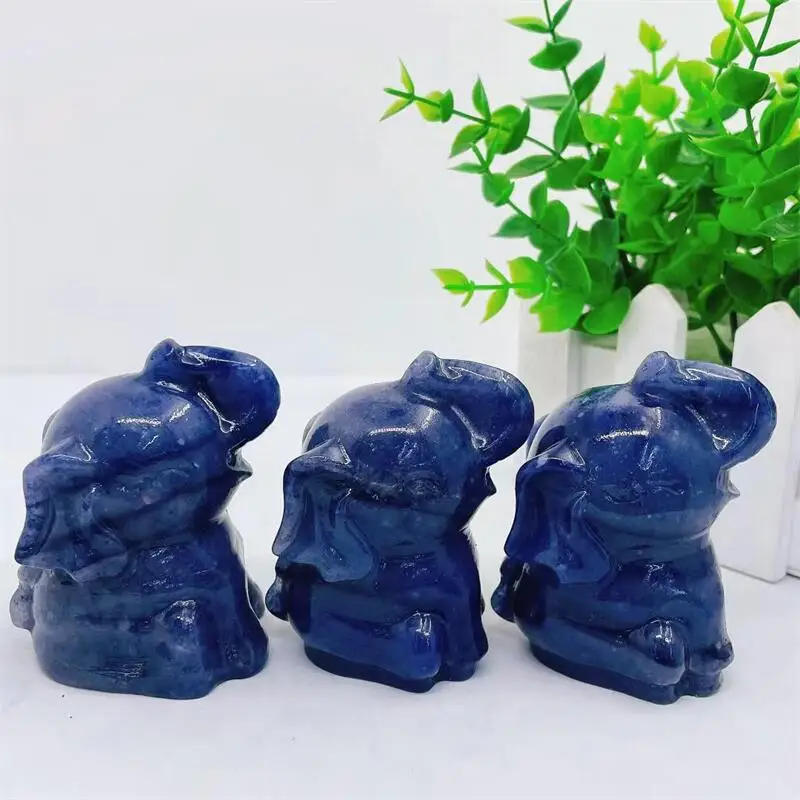 6 5 см фигурка слона из натурального голубого авантюрина Хрустальное ремесло