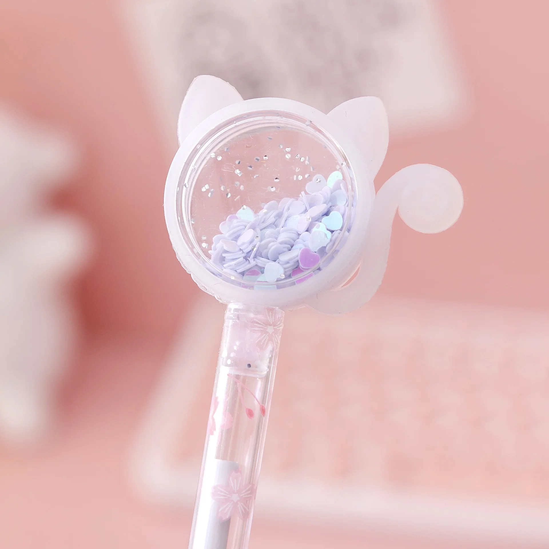 5Pcs Cute Glitter Cat Tail Neutral Pen Treat Kids Birthday Party Favors Wedding Bridesmaid Guest Gift Girl Pinata Fill Giveaway images - 6