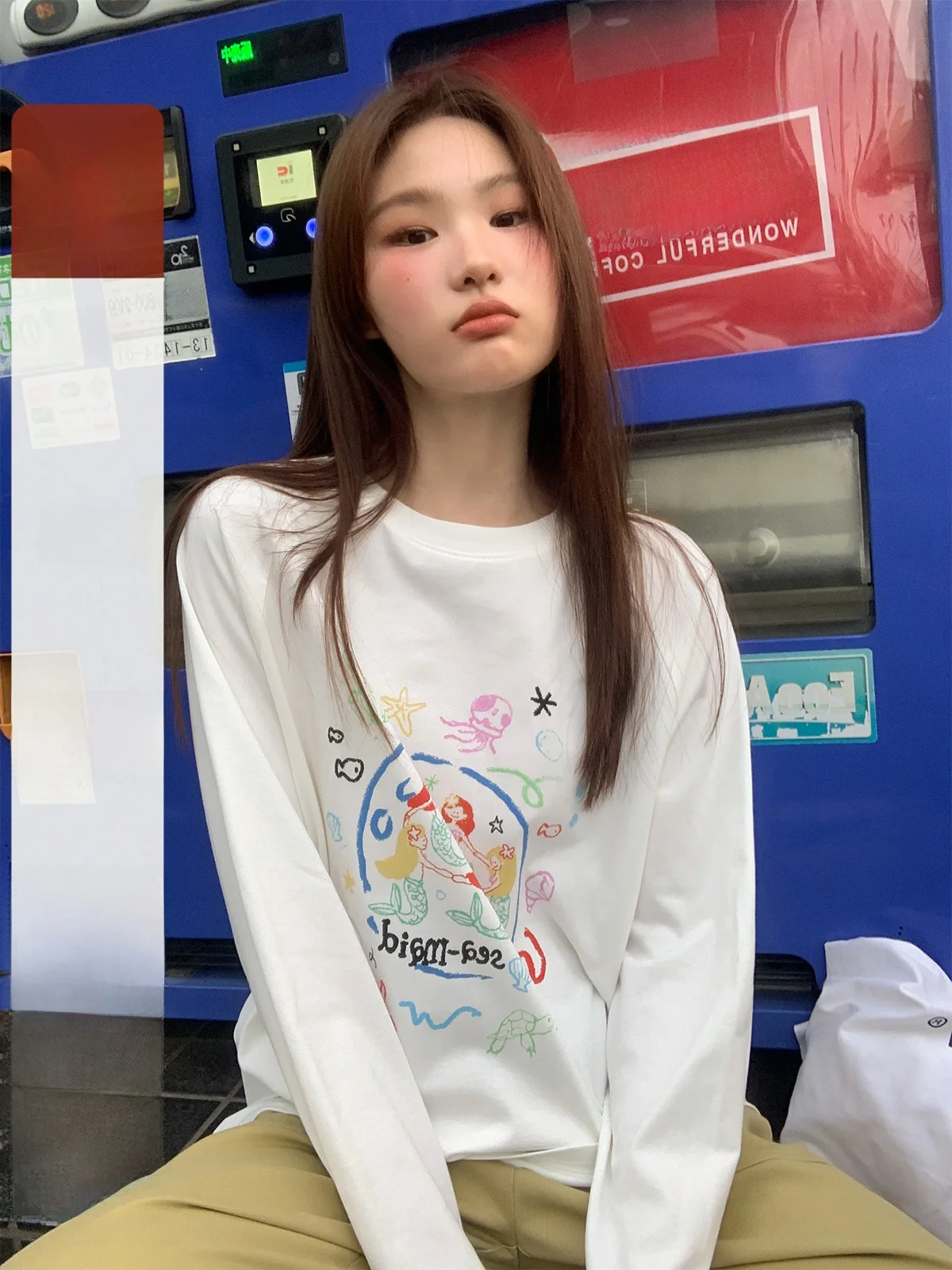 Hello Cannon оригинальная свободная рубашка с длинными рукавами и мультяшным принтом