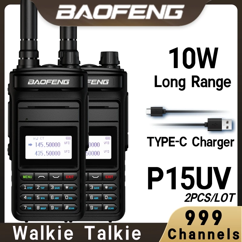 BAOFENG P15UV 2PCS High Power Walkie Talkie UHF VHF Long Range CB Portable BF-P15UV Hunting Dual Band Profesional Two Way Radios enlarge