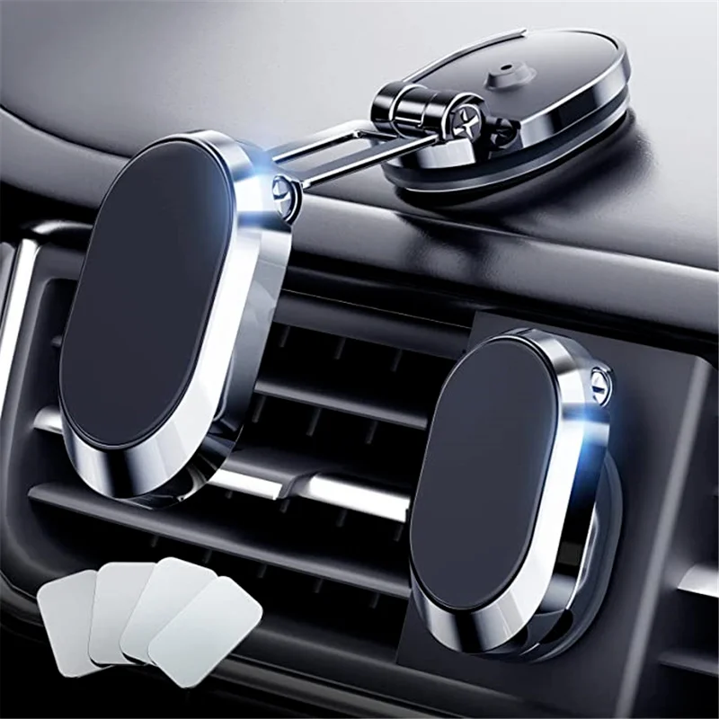 

NEW Folding Magnetic Car Phone Holder Universal Auto 360 Rotation Dashboard Smartphone GPS Support for IPhone 13 Samsung Xiaomi