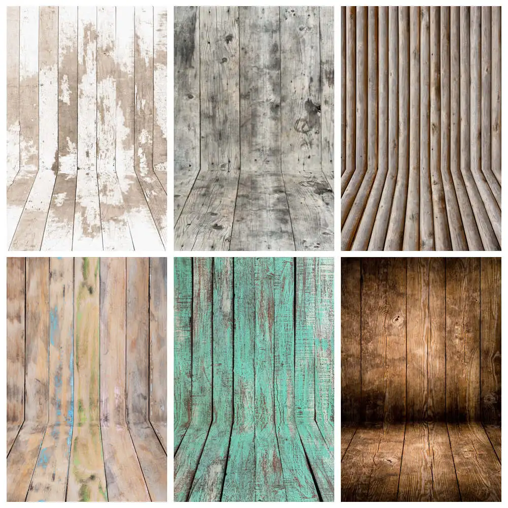 Photography Backdrop Stand Wooden Boards Decoration Grunge Retro Wood Plank Custom Kids Home Party Studio Photo Background Props