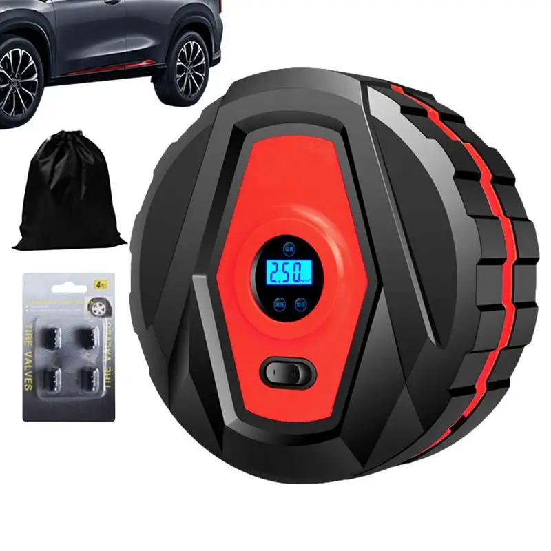 

Насос для шин портативный воздушный компрессор двойная мощность для автомобиля и велосипеда с цифровым дисплеем Улучшенная функция безопасности