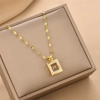 all match new moving perfume bottle pendant necklace womens trendy stainless steel chains geometric fashion jewelry wholesale