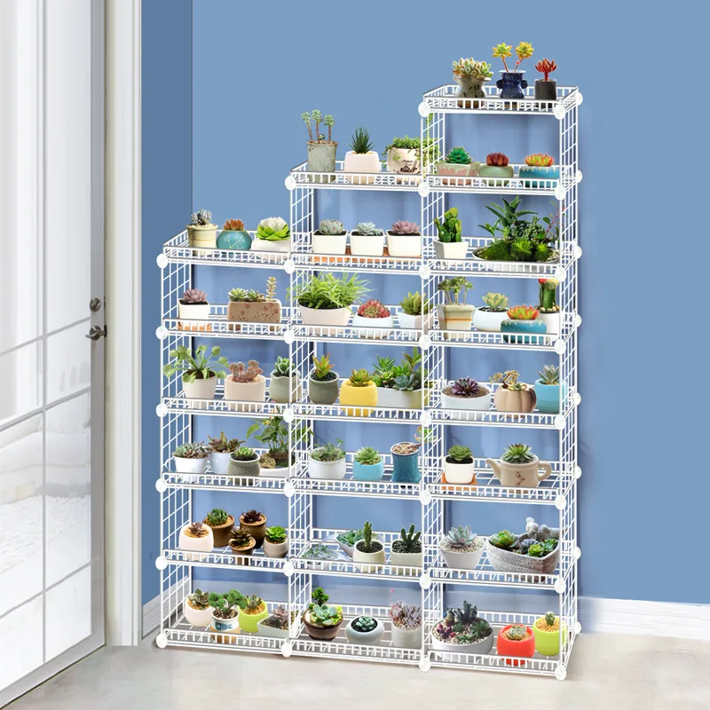 Подставка для растений из кованого железа Многоуровневая с четырьмя боковыми