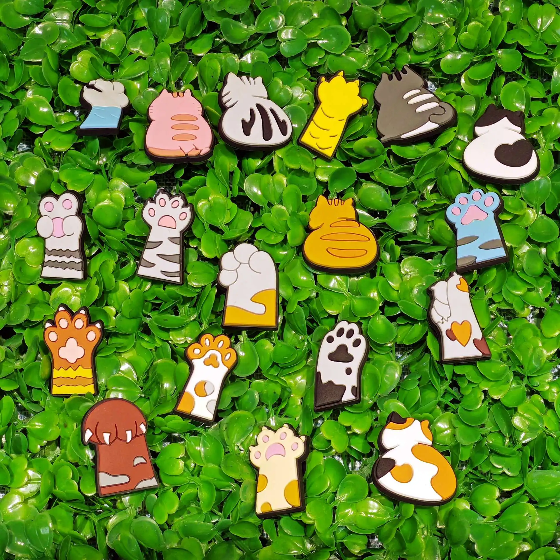 Новинка 1-18 шт. кавайные животные кошачья лапа подвески для обуви из ПВХ подходят