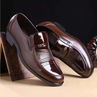 spring men leather shoes fashion male flats round toe mens business formal shoes comfortable office dress shoes wedding shoe