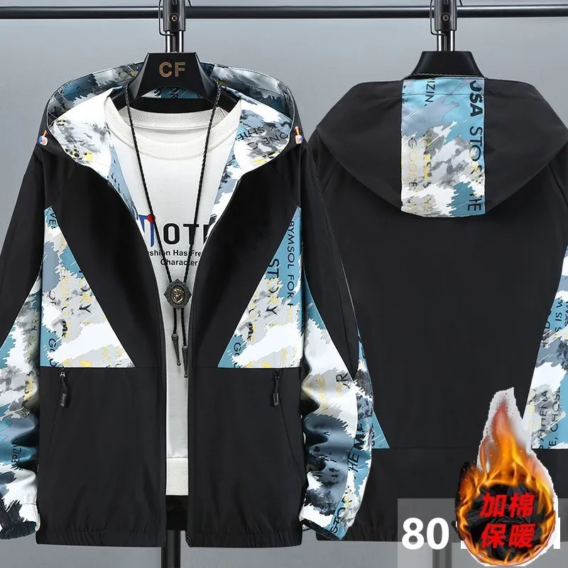 

New Arrival Padded Cotton Clothes Trend Young Students Loose Oversized Coat Windbreaker Casual Hooded Jacket Plus Size 2XL-10XL