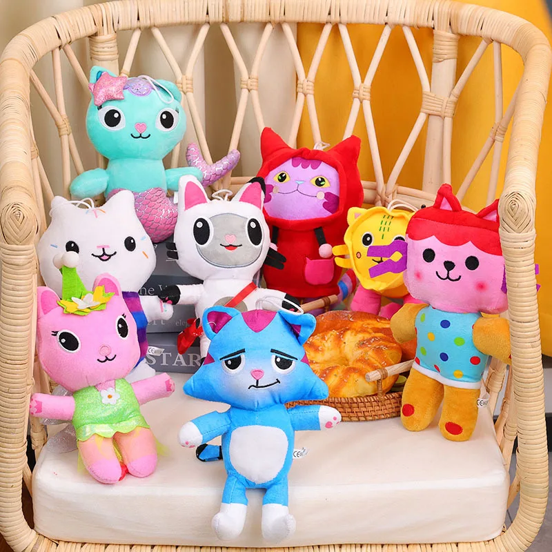 

New Cartoon Gabby Dollhouse Plush Toy Mercat Stuffed Animals Smiling Cat Car Cat Hug Gaby Girl Dolls Kids Birthday Sticker Gifts