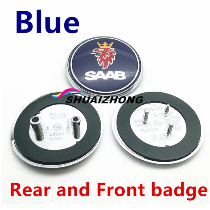 

1pcs 68mm Car Front Hood Bonnet EmblemTrunk Tail Bumper Badge Logo Sticker For Saab 03-10 BJ SCS 93 95 92x 95x Auto Accessories