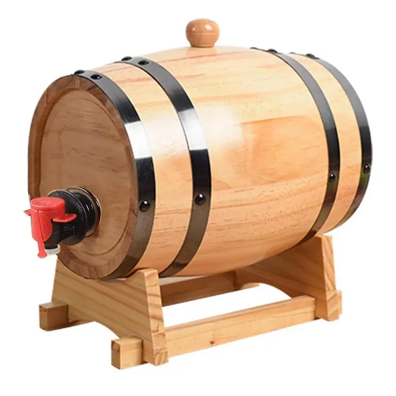 

Whiskey Aging Barrels Oak Wine Barrel Dispenser 1L Oak Wooden Wine Barrel Keg For Whiskey Barrel Rum Wine Age Cocktails Tequila
