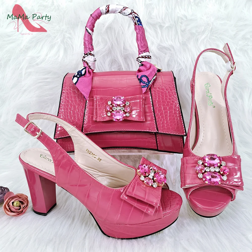 2024 New Design Sexy Style Ladies Shoes and Bag to Match in Green Color Square Heels Peep Toe Sandals for Wedding Party (art.: 3920ca8bc3125) - 3920ca8bc3125