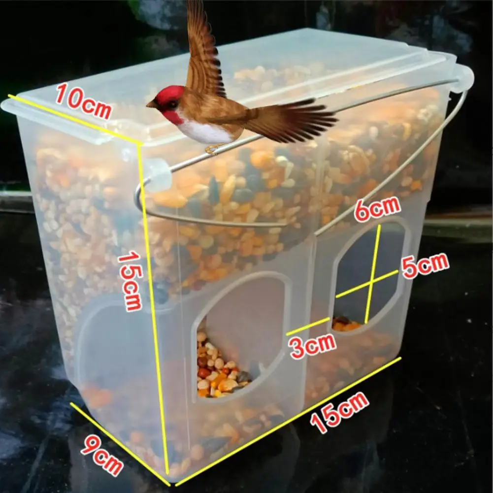 Large Capacity Food Trough Food Storage Case Birds Supplies 