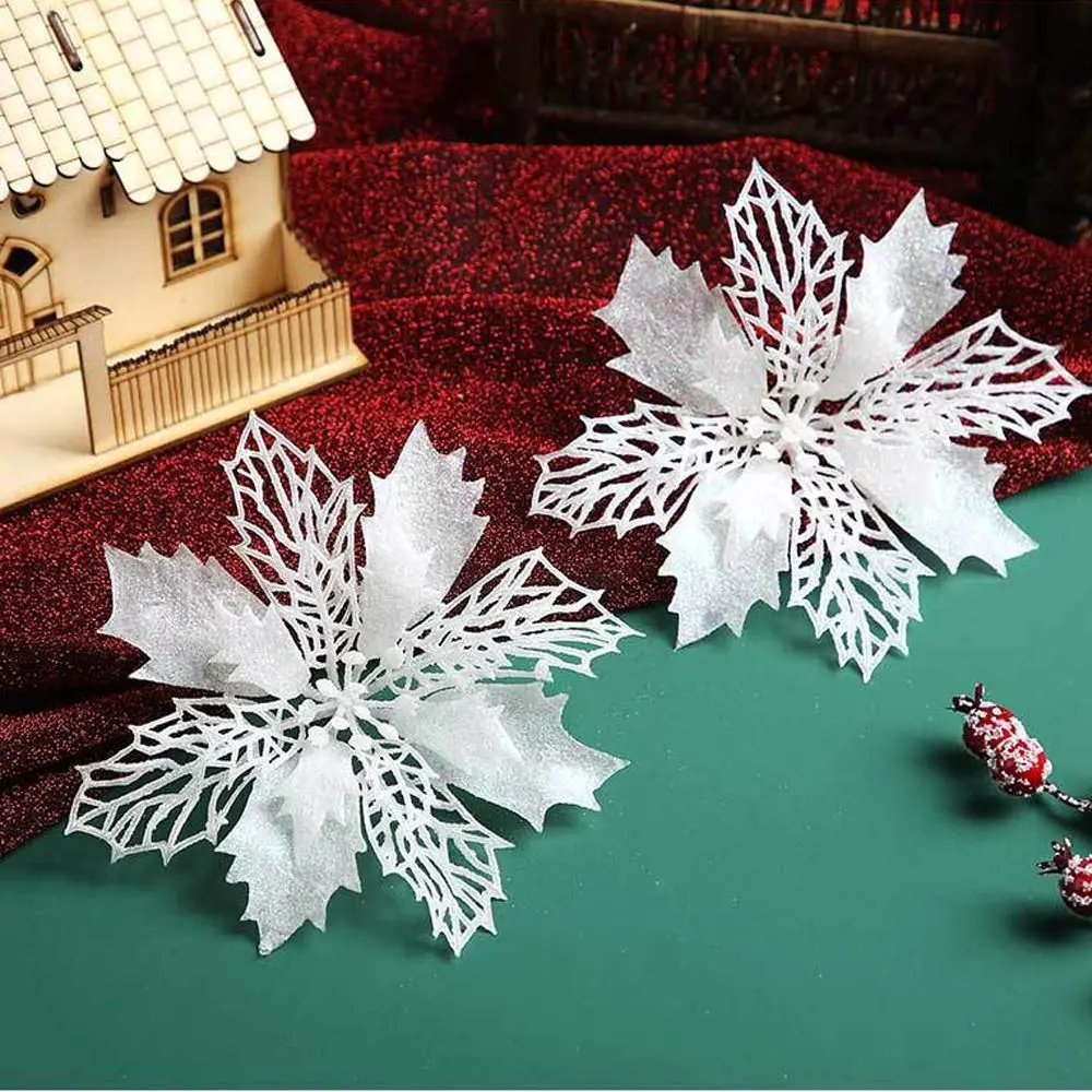 

5pcs Deer Christmas Snowflake Flakes New White Plastic Window Ornaments Bling Merry Christmas Christmas Tree Decor Home