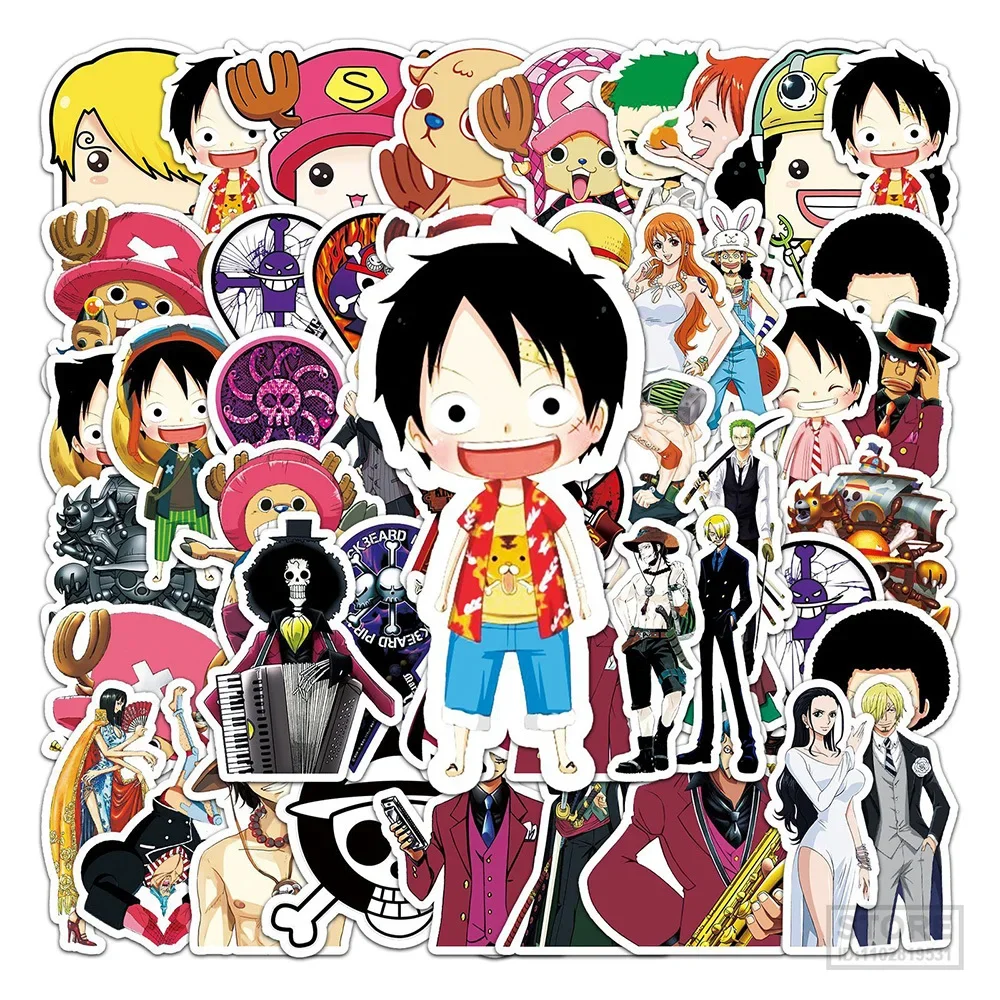 

56 шт. аниме цельные наклейки, наклейки, наклейки для ноутбука, телефона, автомобиля, Луффи, чоппер, крутые Мультяшные наклейки для детей