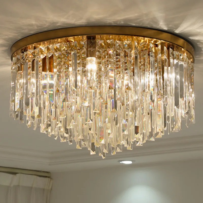 

Современные светодиодные потолочные светильники E14 для спальни, роскошный хрустальный светильник K9, потолочная лампа золотого/хромированн...
