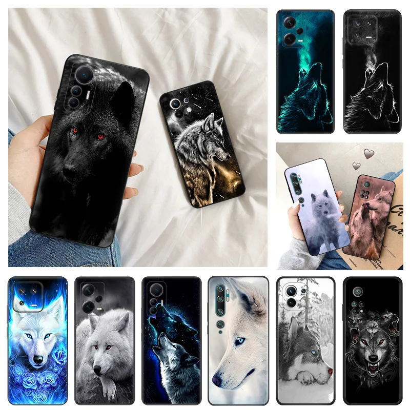 

Snow Wolf Moon Soft Phone Cases For Redmi A1 10A 10C 11 Prime RedmiNote 12 Pro 11SE 11S 11E 11T 10 Lite 10S Black Matte Cover