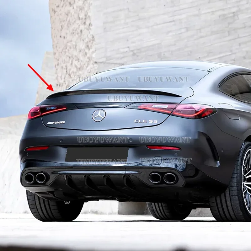 Фото Для Mercedes-Benz CLE Coupe 2024+ C236 CLE260 300 CLE53: Высококачественный неокрашенный задний спойлер (лип-спойлер) из АБС-пластика для стайлинга автомобиля №1