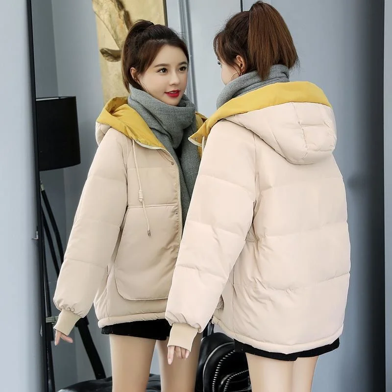 Down cotton jacket for female students in winter 2022, Korean version bread jacket, short cotton jacket, loose and thickened