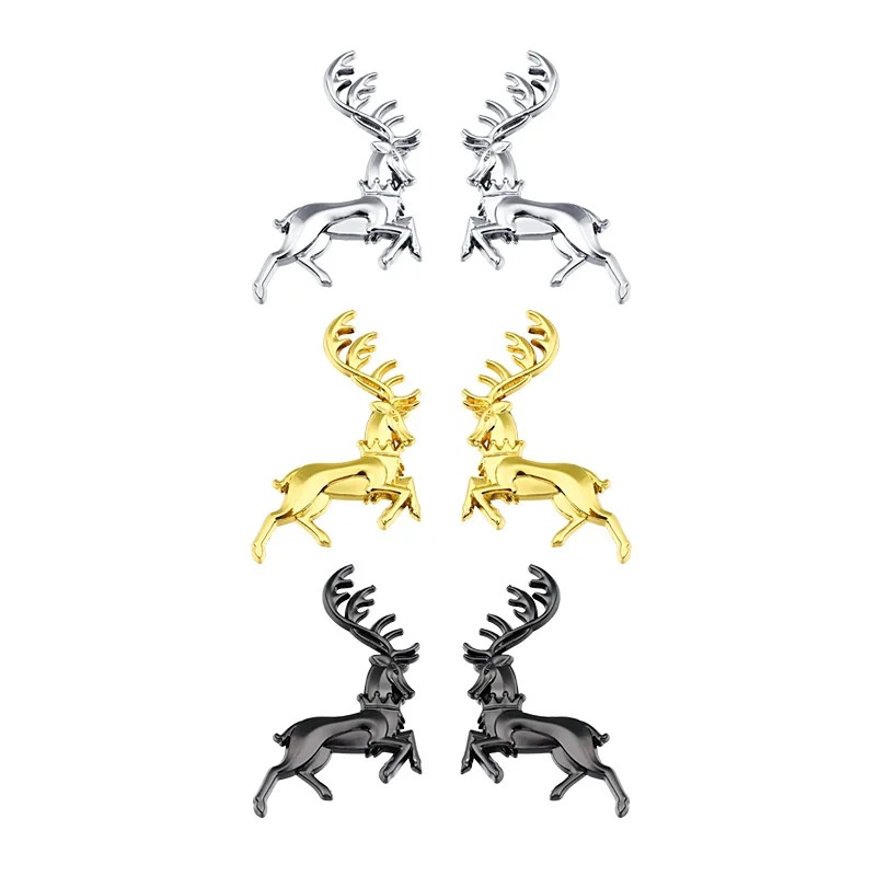 

1 Pcs 3D Metal Deer Elk for car Fender Side trunk Nameplate Decal Emblem Badge Sticker 3 orders Car Accessories