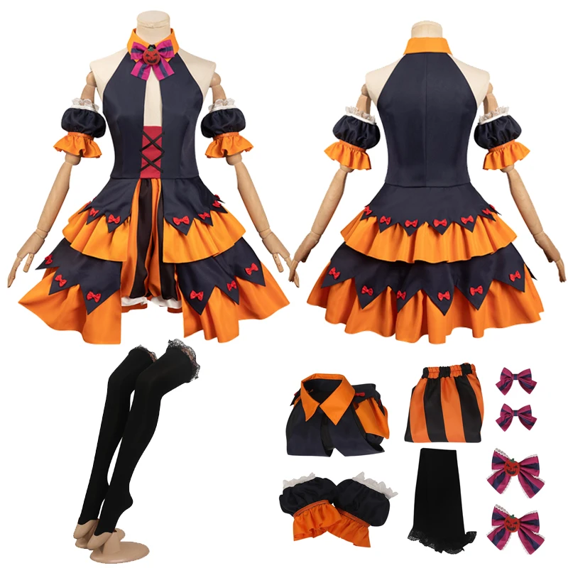 

Anime Demon Slayer Kanroji Mitsuri Cosplay Lolita Dress Costume Outfits Girls Sweet Skirts Women Halloween Party Disguise Suits