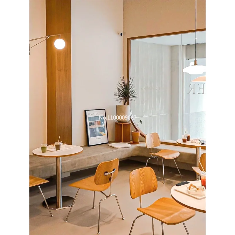 

Дизайнерская мебель в средневековом стиле, изогнутая деревянная многослойная доска, стул для молочного чая, кофейни, обеденное кресло, мебель