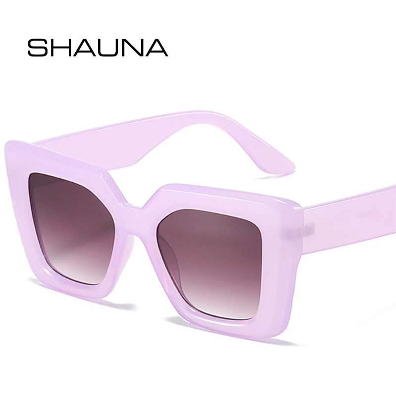 

Солнцезащитные очки Мужские Женские SHAUNA, квадратные, крупные, желейные, с голубыми и фиолетовыми линзами, со степенью защиты UV400