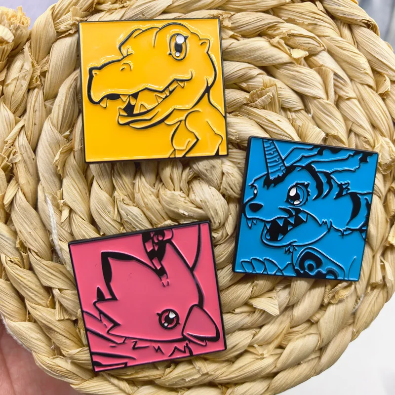 Фото Значки и подвески Digimon Adventure: аниме-значки, броши с цифровыми монстрами для рюкзаков, одежды, лацканов, ACG, косплей, игрушки, декор №5