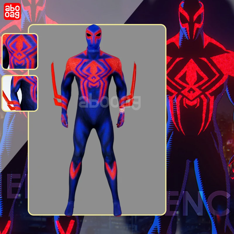 

Anime Universe Spider 2099 Cosplay Costume Superhero Jumpsuit Adult Child Szie 2099 Spider Suit Role Playing Bodysuits Halloween