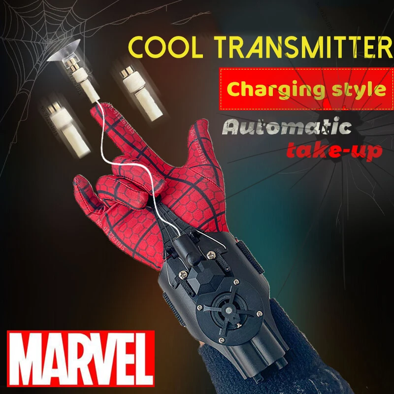 

Marvel Spiderman Spinning Launcher Genuine Spinning Rope Spider Silk Launching Spinner Spinner Black Technology Toys Rope Prop
