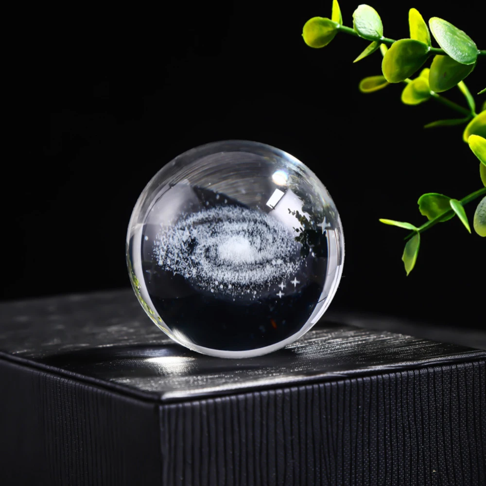 

C10 Globe Miniatures Crystal Ball Transparent 3D Laser Engraved Quartz Glass Ball Artificial Ball Home Decor Accessories Gifts