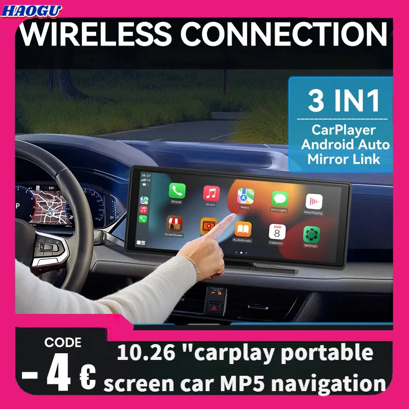 Универсальный портативный Carplay HAOGU для автомобильного экрана беспроводная