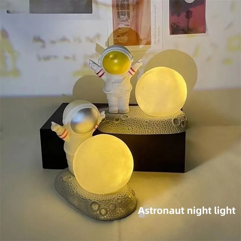 

Cute astronaut moon night light table decorations home decor night light